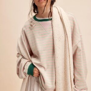 NWT Free People Classic Striped Oversized Crewneck